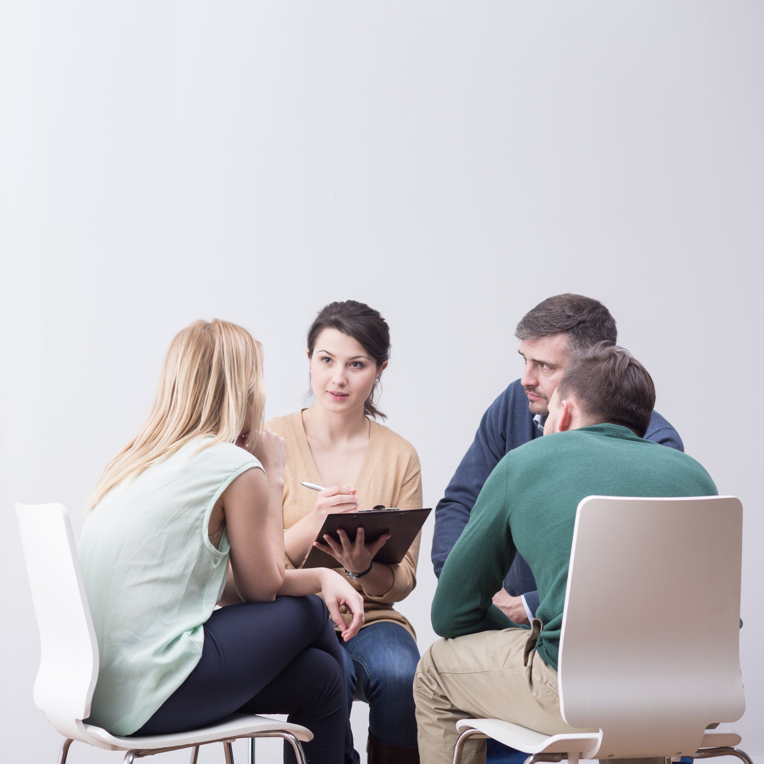 Sitting in the circle During group therapy people are sitting in the circle