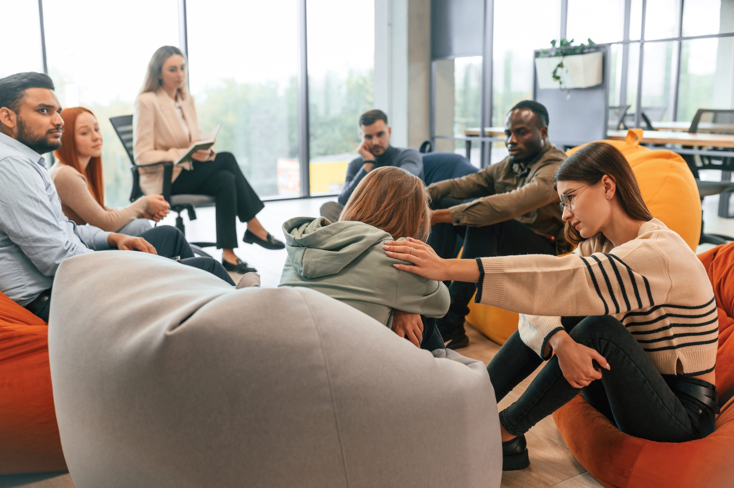 Help of the other people by control of counselor. T ... Help of the other people by control of counselor. Therapy meeting.